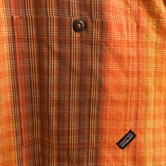Patagonia Puckerware Mens Size XL Button Up Seersucker Shirt Plaid Short Sleeve - Picture 3 of 10